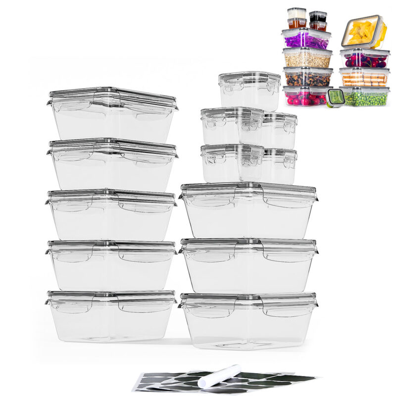 GoMaihe Food Storage Containers with Lids 26 Pack (13 Containers + 13 Lids) for Kitchen Storage & Organization, Microwave and Freezer Safe, BPA Free