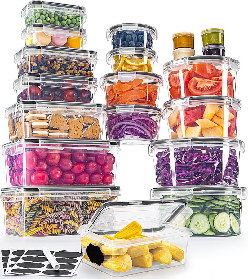 GoMaihe Food Storage Containers with Lids 22 Pieces for Dishwasher, Microwave and Freezer Safe, BPA-Free