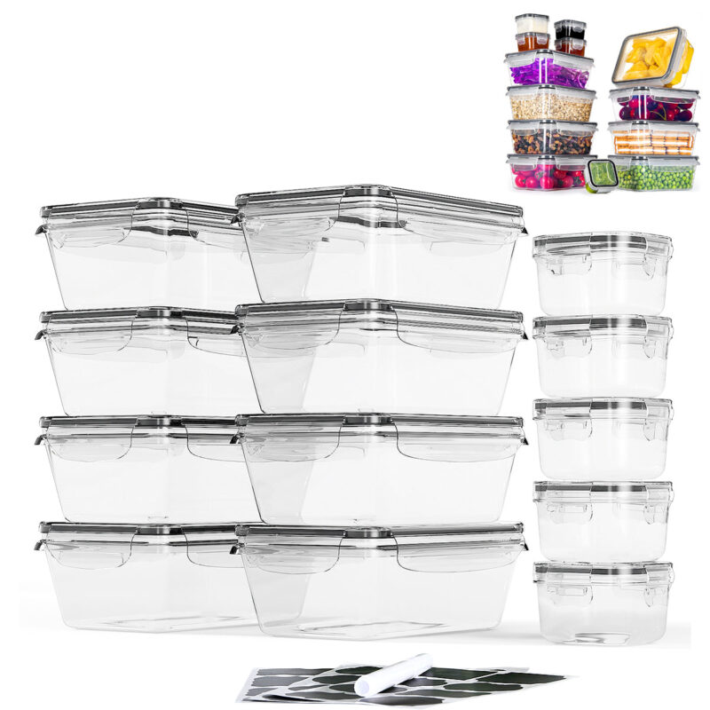 GoMaihe Food Storage Containers with Lids 13 Pack for Kitchen Storage & Organization, Microwave and Freezer Safe, BPA Free, Plastic